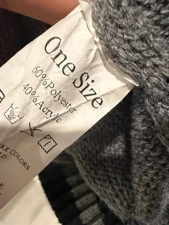 Gray Knit Button Cardigan with Black Trim - Picture 4 of 6